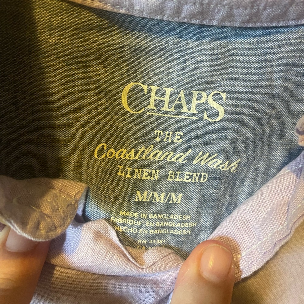 Chaps Light Purple Linen Blend Shirt